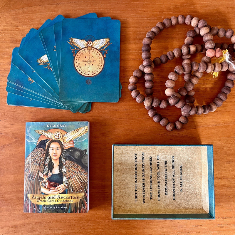 A powerful 55 card deck combining the Angels’ divine guidance with the Ancestors’ wisdom by Kyle Gray