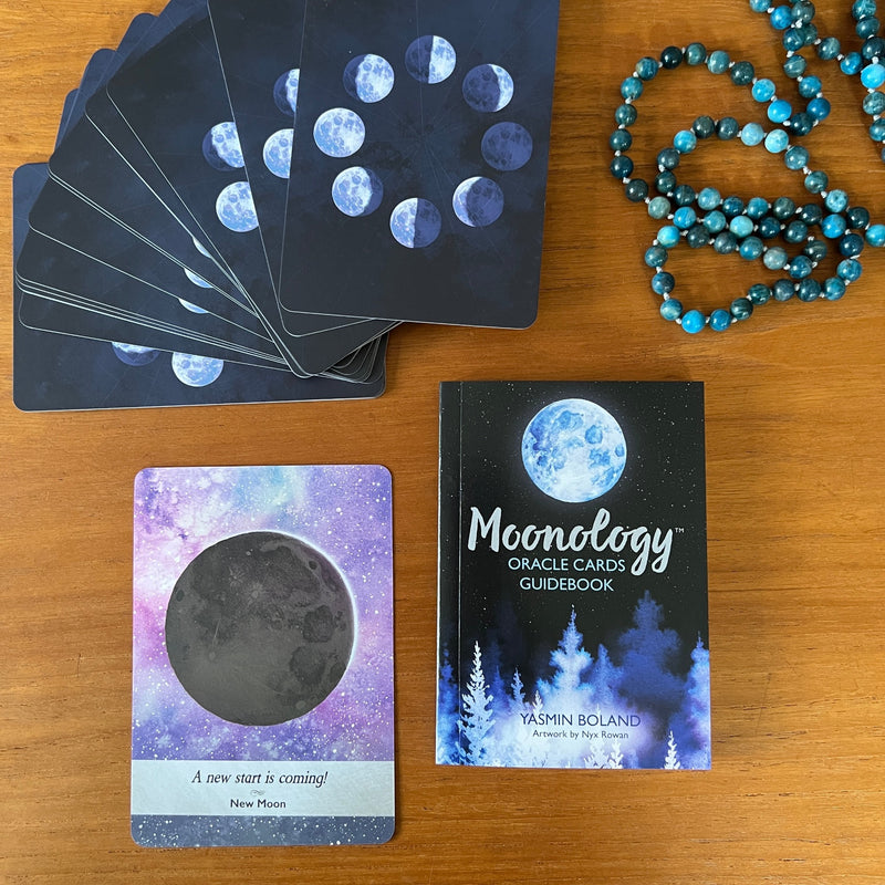 The Moonology Oracle Card Deck and Guidebook has 44 lunar cards 