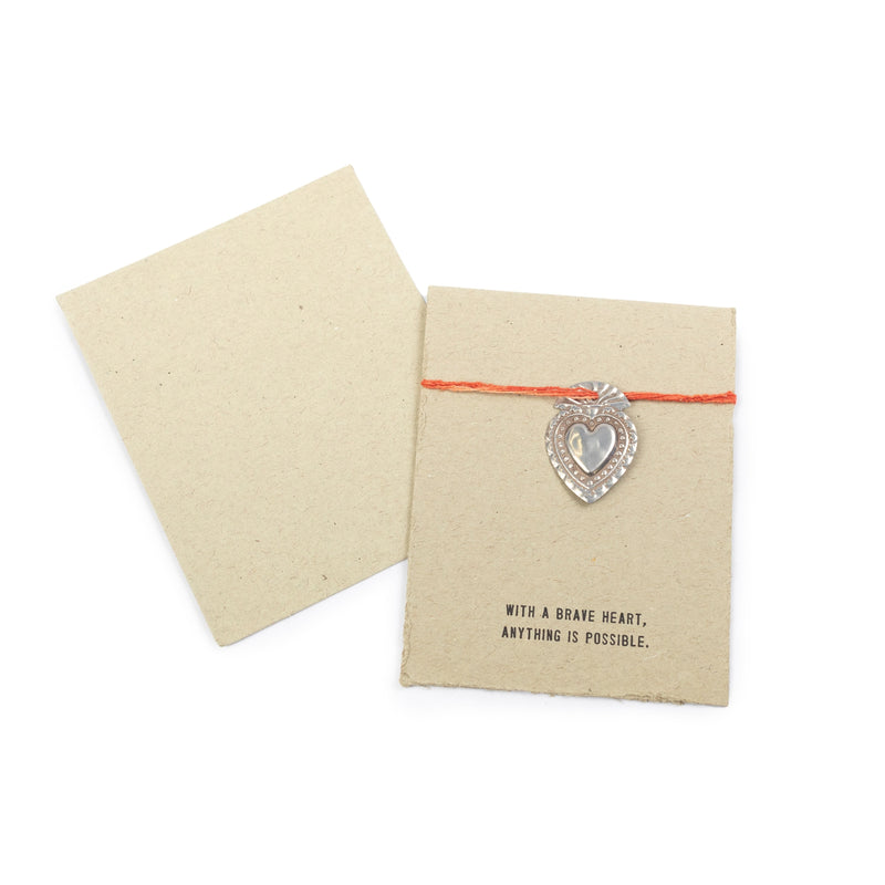 With A Brave Heart, Anything is Possible milagro heart card