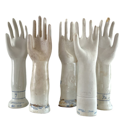 Vintage glove molds stand perfectly on your altar or dresser. Vintage style gloved hands will hold your mala necklaces and collectibles in a whimsical and unique manner. 