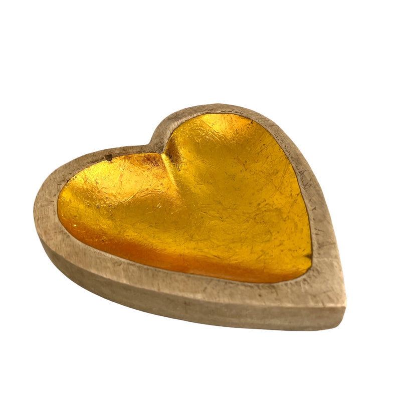 Love is front and center with this mango wood heart bowl.