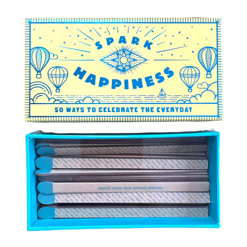 Spark Happiness in a box is full of inspiring ideas for sharing and cultivating moments of joy, appreciating bright spots, and celebrating the everyday.