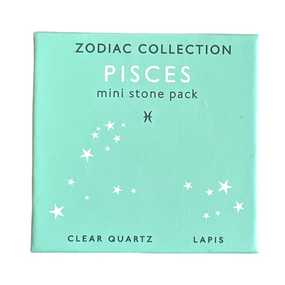 The stones in this Pisces mini stone pack - clear quartz and lapis - have been curated to support the attributes of compassionate Pisces. 