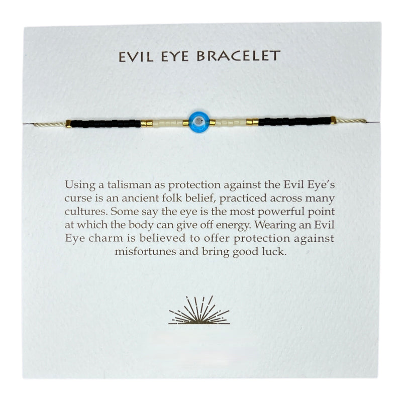 Wear this Evil Eye beaded bracelet to offer protection against misfortunes and bring good luck