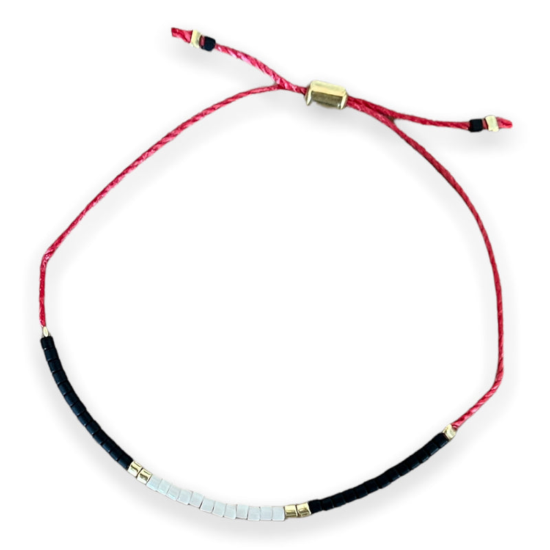Adjustable intention beaded bracelet