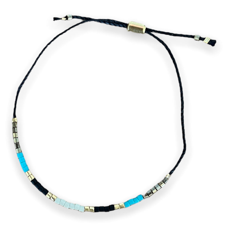 Adjustable intention beaded bracelet
