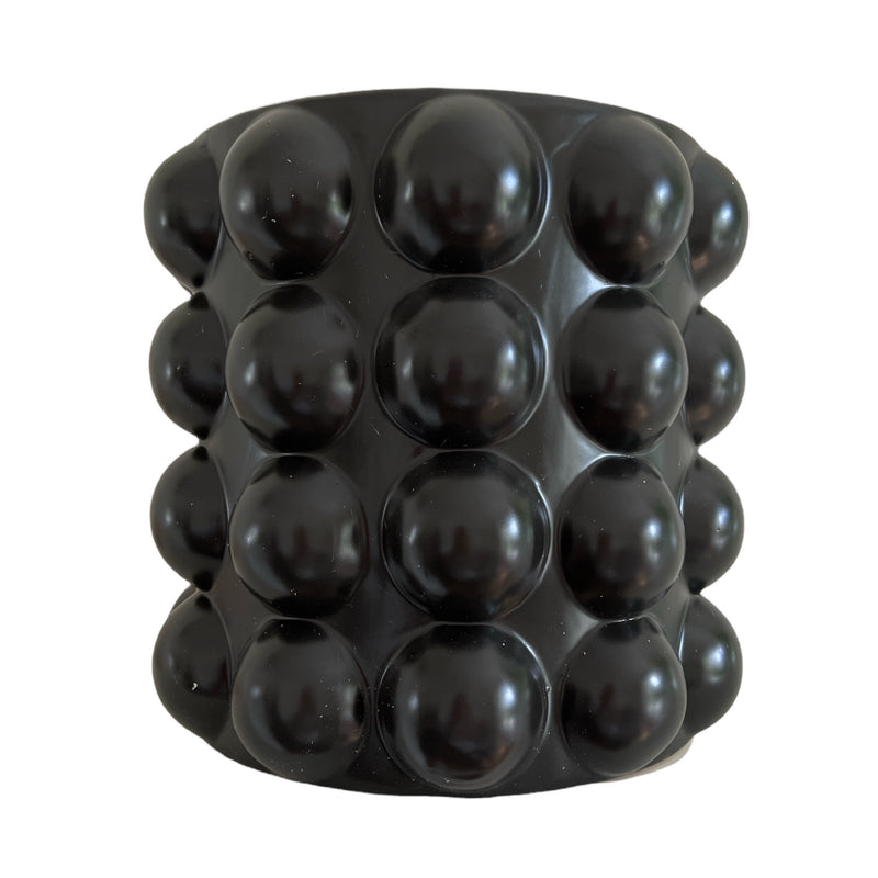 black bubble planter. 