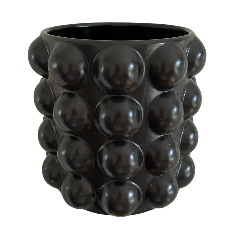 black bubble planter. 