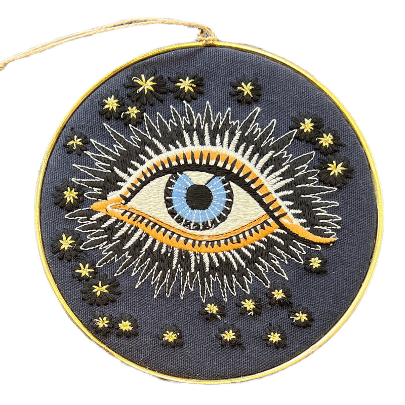 Navy Lucky Eye Disc Ornament