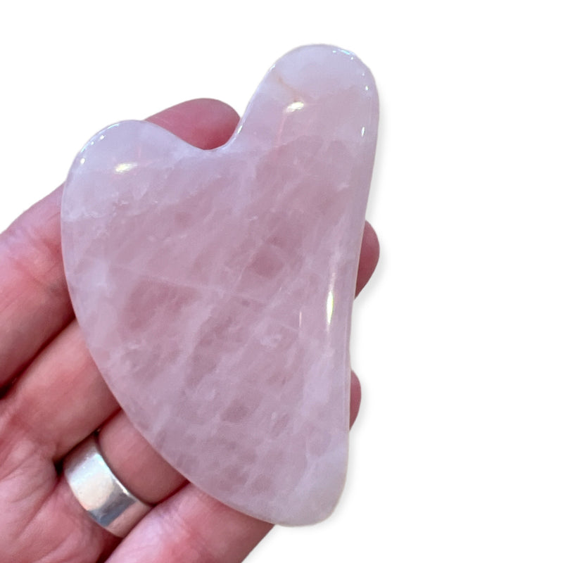 Rose Quartz Gua Sha Tool in Bag
