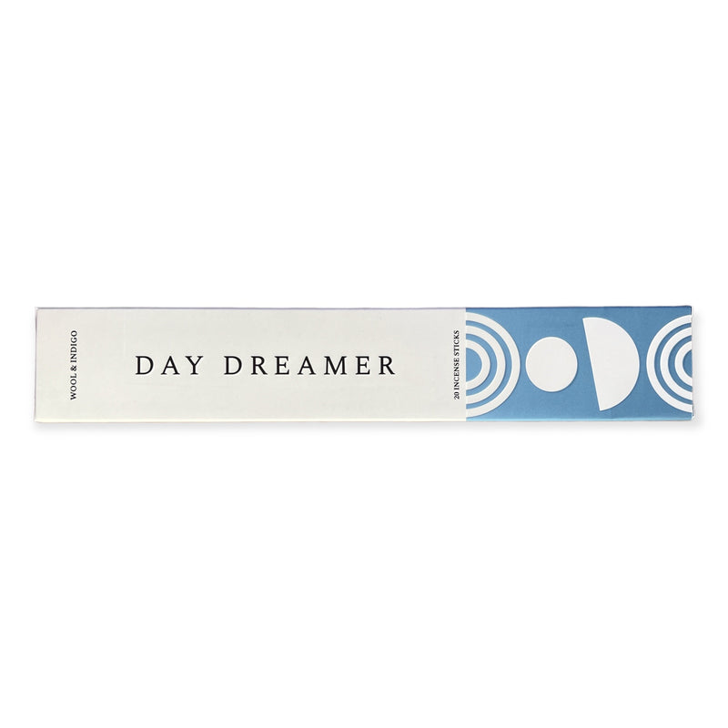 Day dreamer incense for tranquility with the soothing scents of peony, linen, sandalwood, lavender, and citrus essential oils.