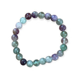 Fluorite Crystal 8mm Bead Bracelet