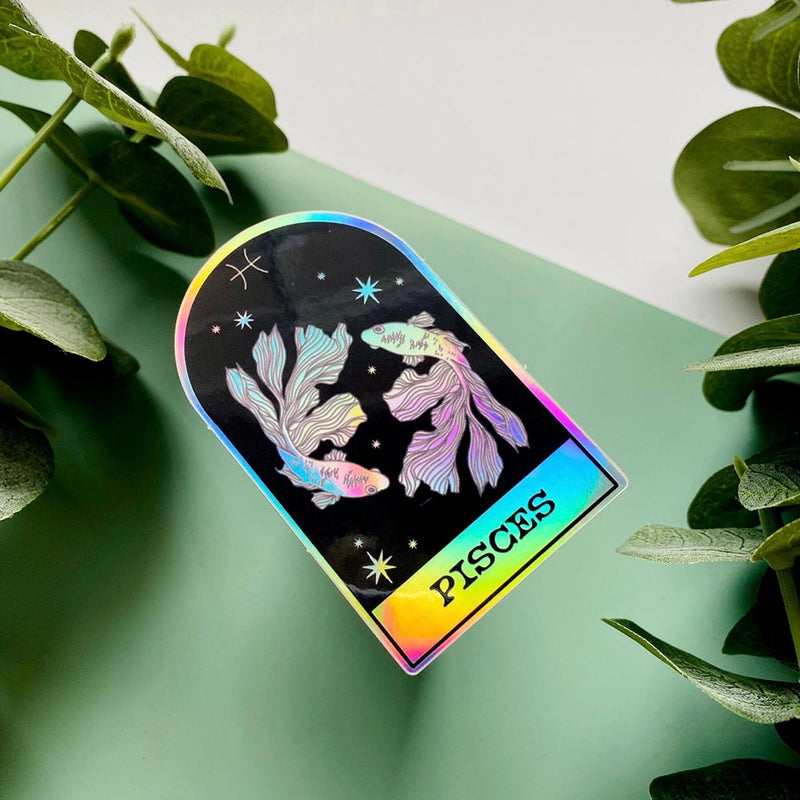 All things glittery and shiny and rainbow-y are celebrated with these zodiac holographic stickers.  