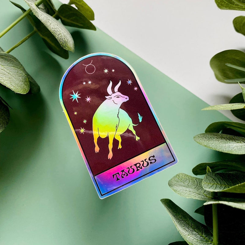 All things glittery and shiny and rainbow-y are celebrated with these zodiac holographic stickers.  