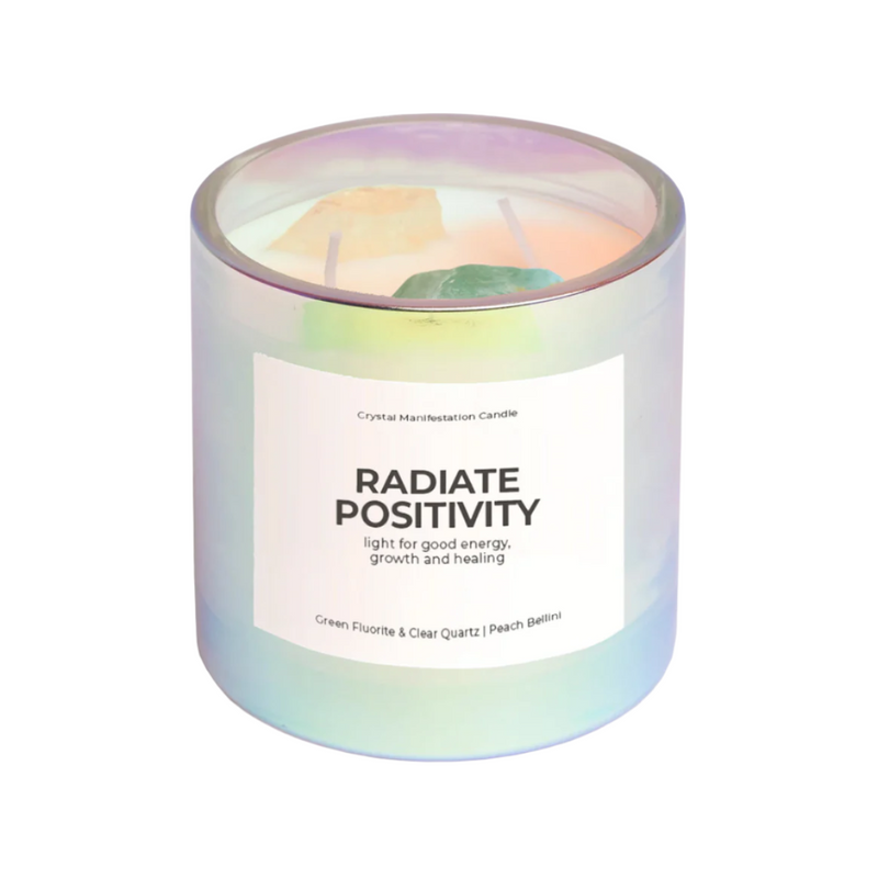 "Radiate Positivity" Crystal Manifestation Candle