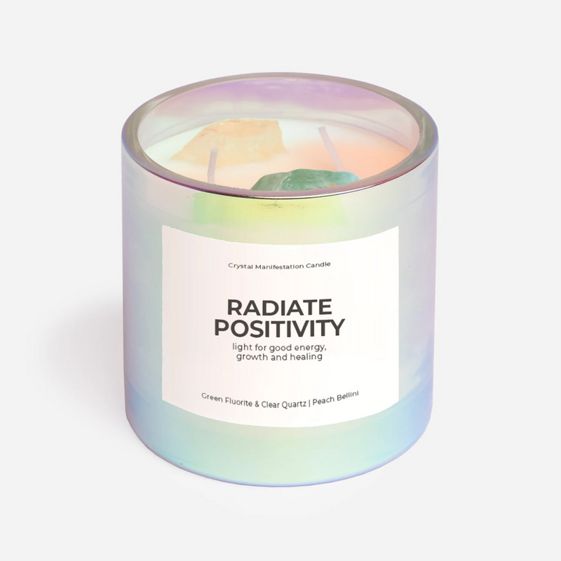 "Radiate Positivity" Crystal Manifestation Candle