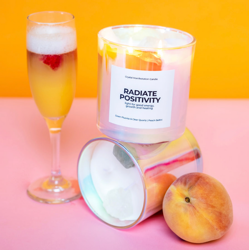 "Radiate Positivity" Crystal Manifestation Candle