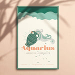 Aquarius Zodiac Poster - Confía Collective