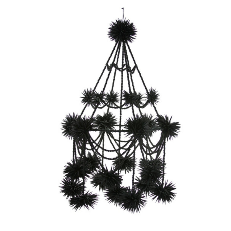 Bring happiness and whimsy into your home with this amazing black bead Pajaki chandelier.