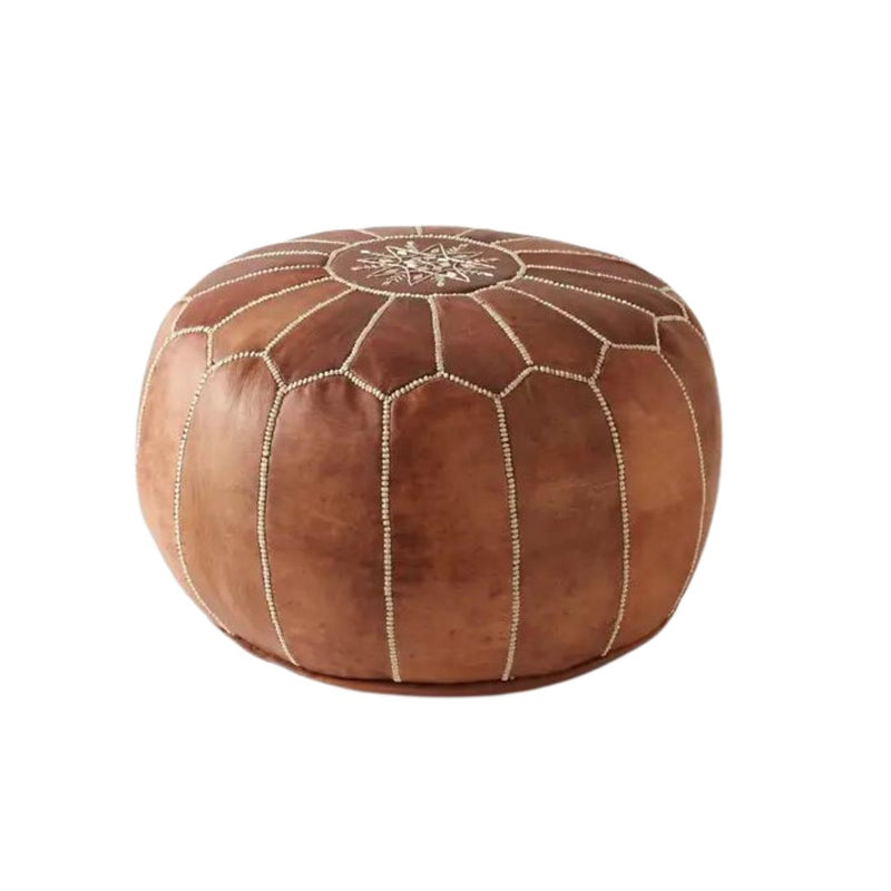 Moroccan Leather Pouf