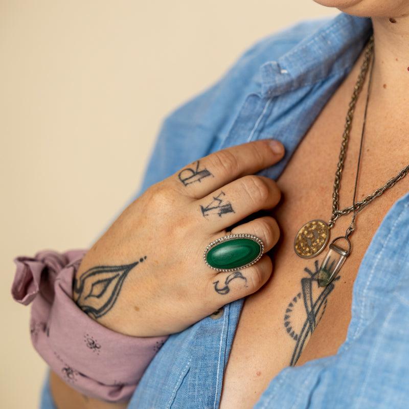 Hand-dyed and printed bandanas to be used as a talisman for personal courage.