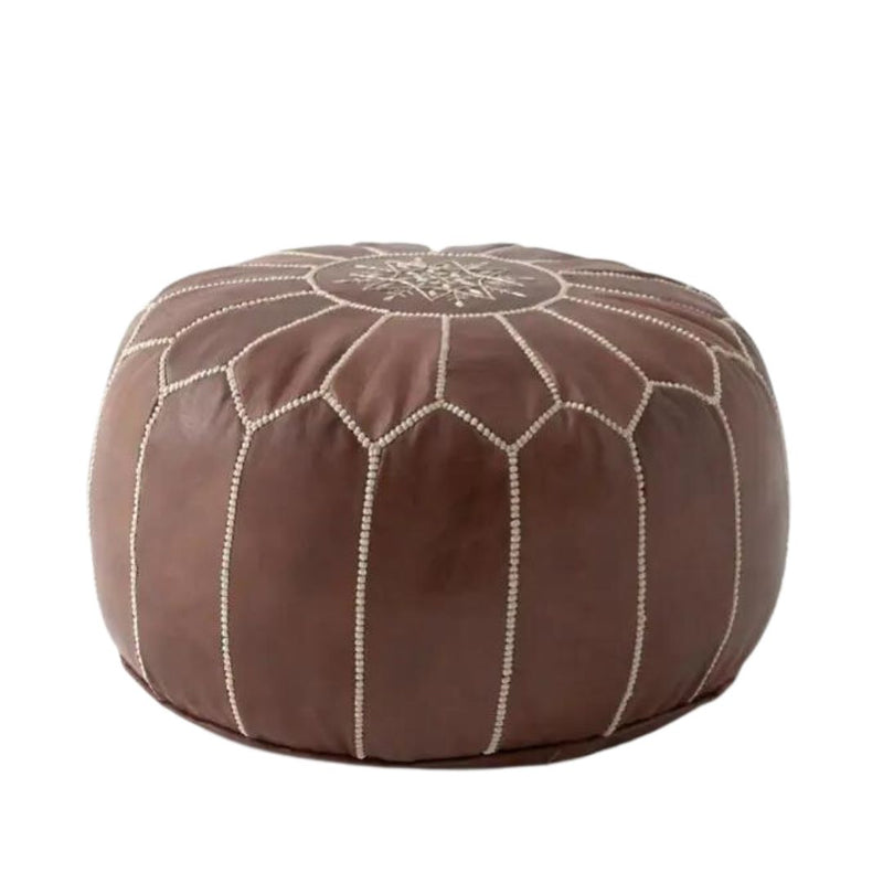 Moroccan Leather Pouf