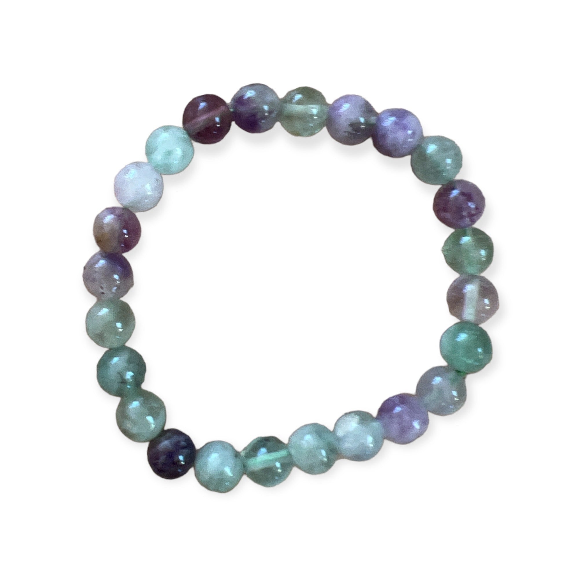 Fluorite Crystal 8mm Bead Bracelet - Confía Collective