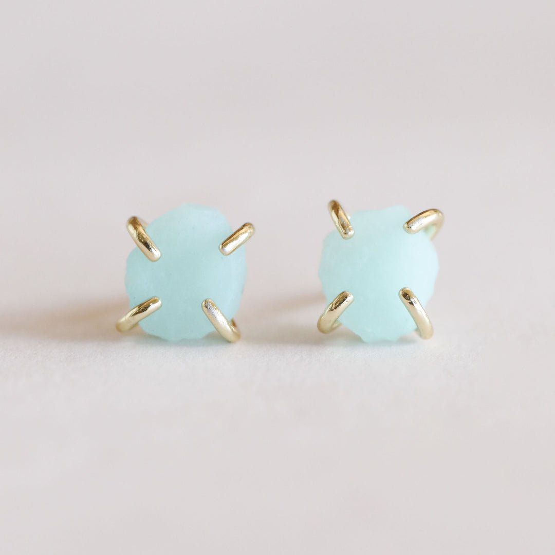 Gemstone Crystal Stud Prong Earrings - Confía Collective