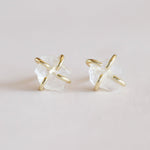 Gemstone Crystal Stud Prong Earrings - Confía Collective