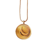 Gold Crescent Moon Coin Necklace - Confía Collective