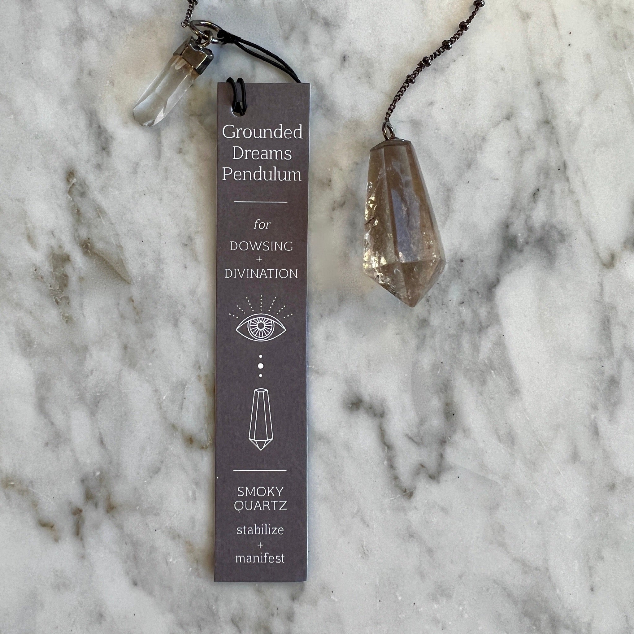 Grounded Dreams Smoky Quartz Crystal Pendulum - Confía Collective