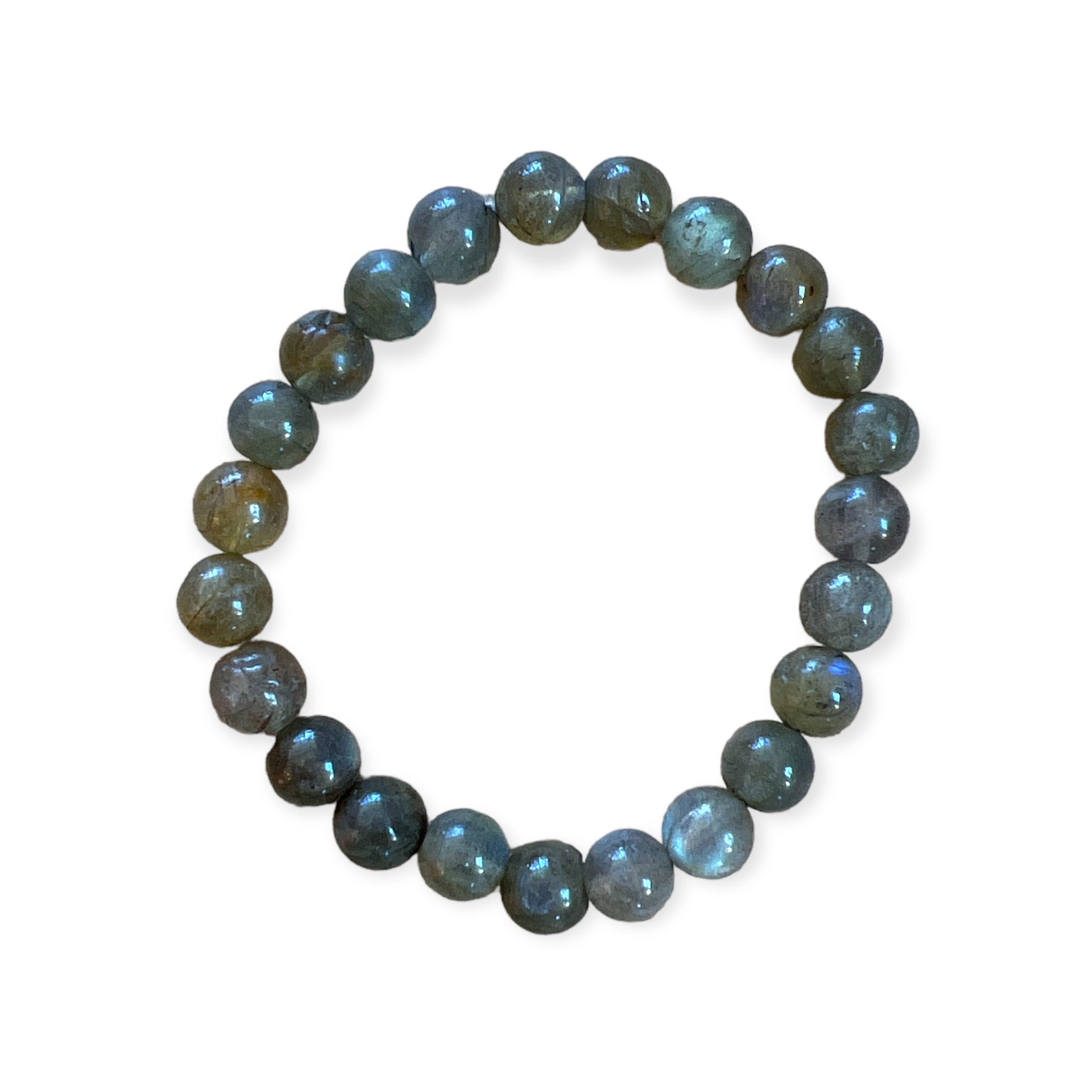 Labradorite Crystal 8mm Bead Bracelet - Confía Collective