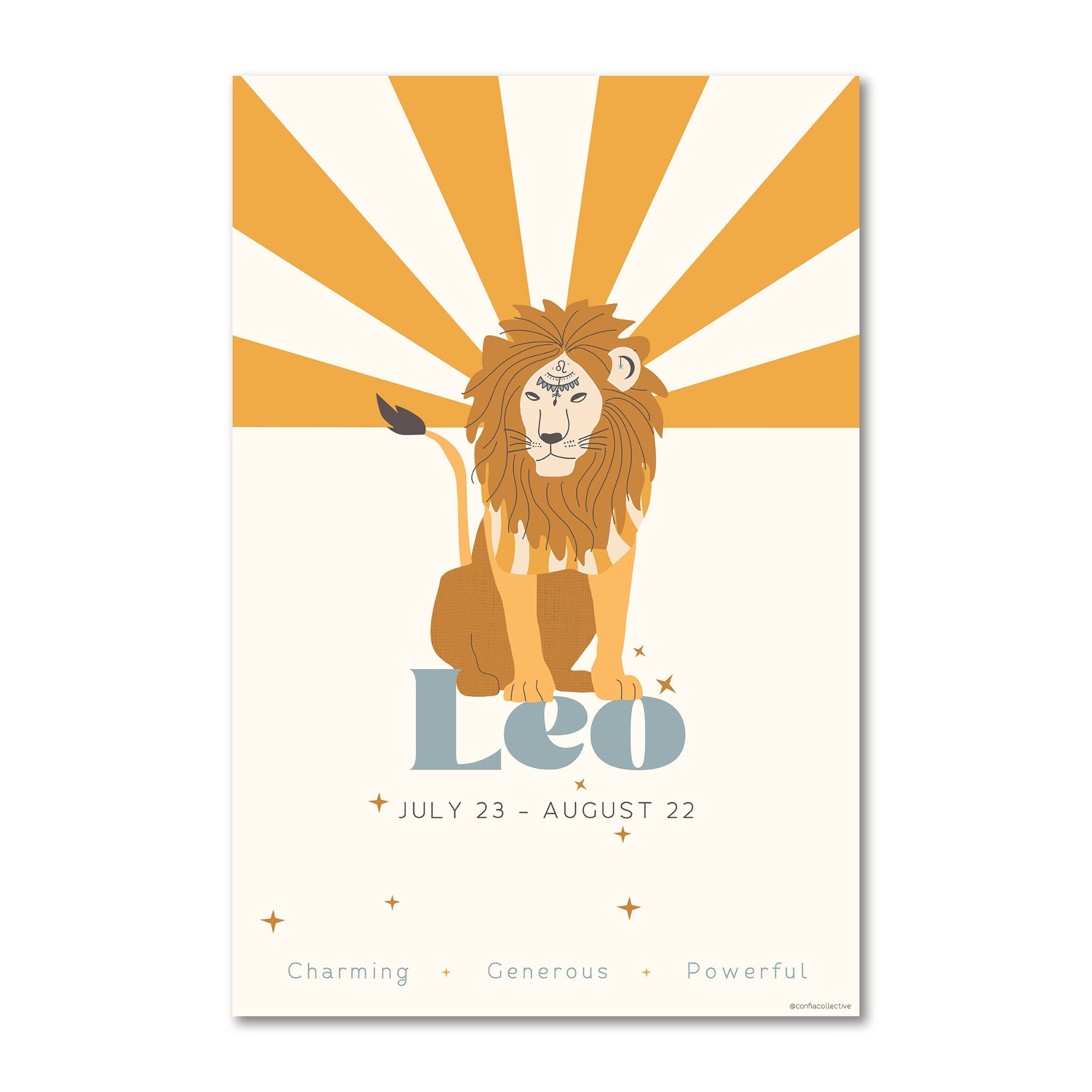 Leo Zodiac Poster - Confía Collective
