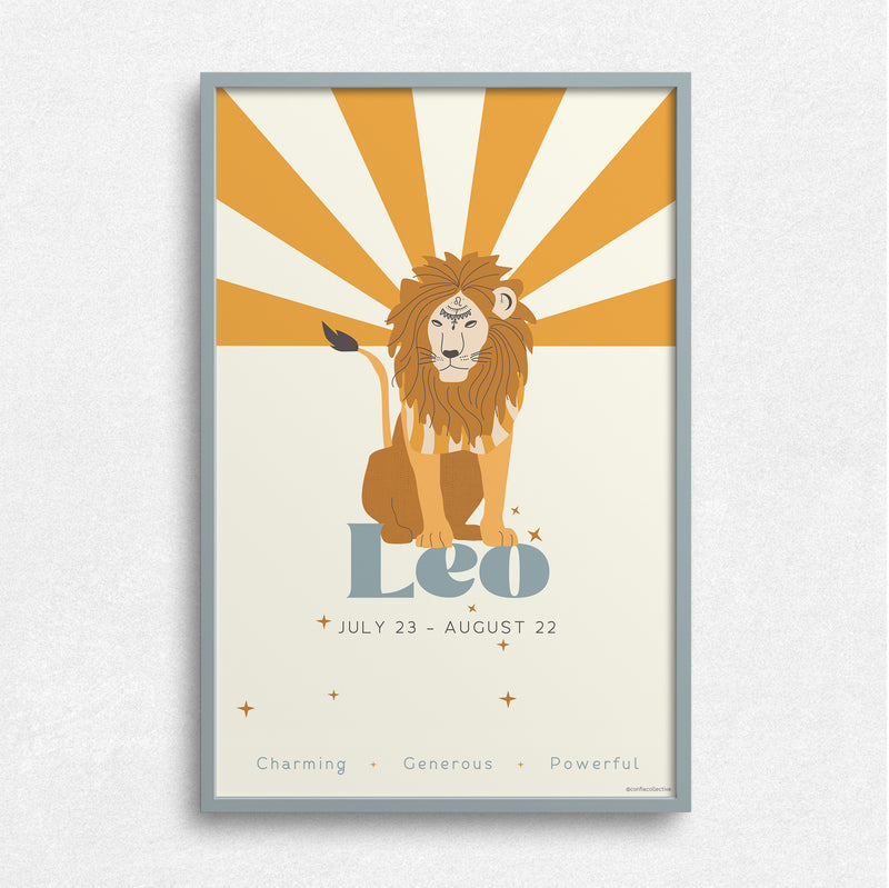 Celebrate all that fiery Leo is: charming, generous, and powerful.  Our high quality custom zodiac poster, created just for Confia Collective, makes a thoughtful gift.