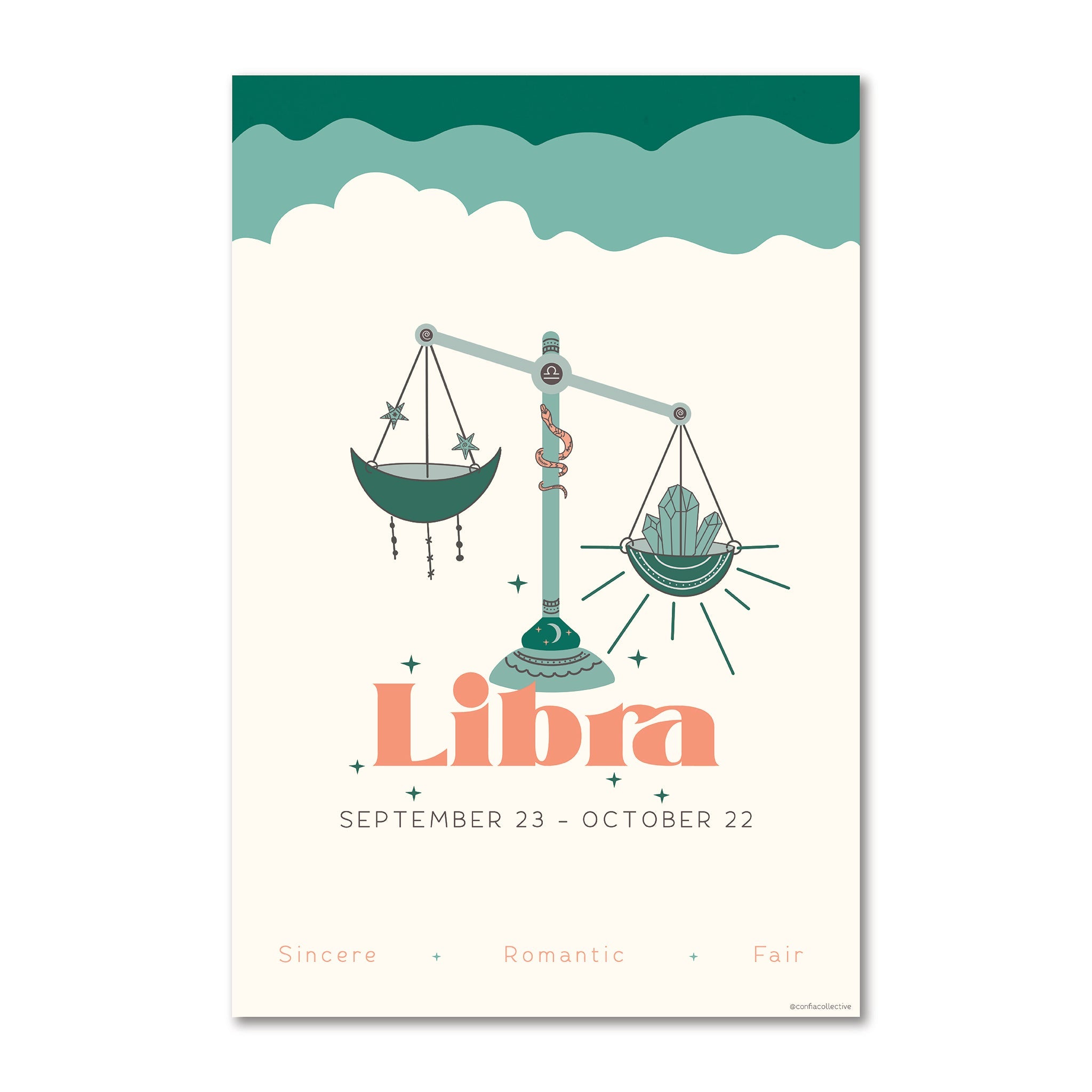 Libra Zodiac Poster - Confía Collective