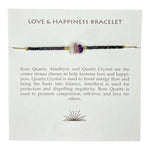Love + Happiness Gemstone Adjustable Bracelet - Confía Collective