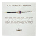 Love + Happiness Gemstone Adjustable Bracelet - Confía Collective