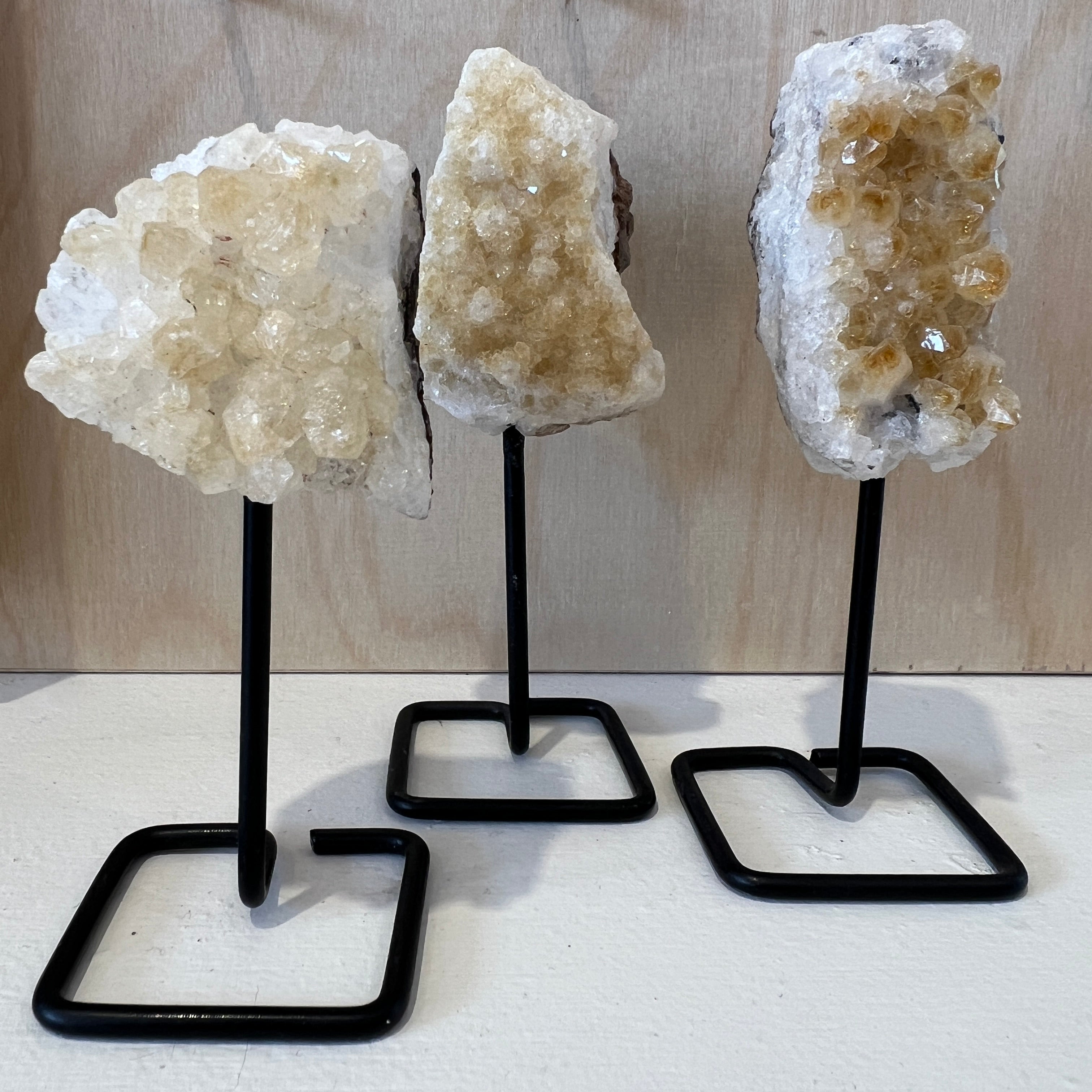 Mini Citrine Druzy Crystal on Stand - Confía Collective
