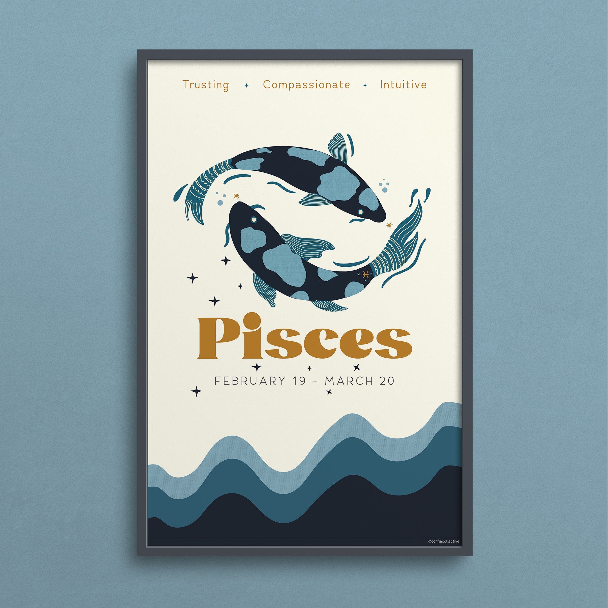 Pisces Zodiac Poster - Confía Collective