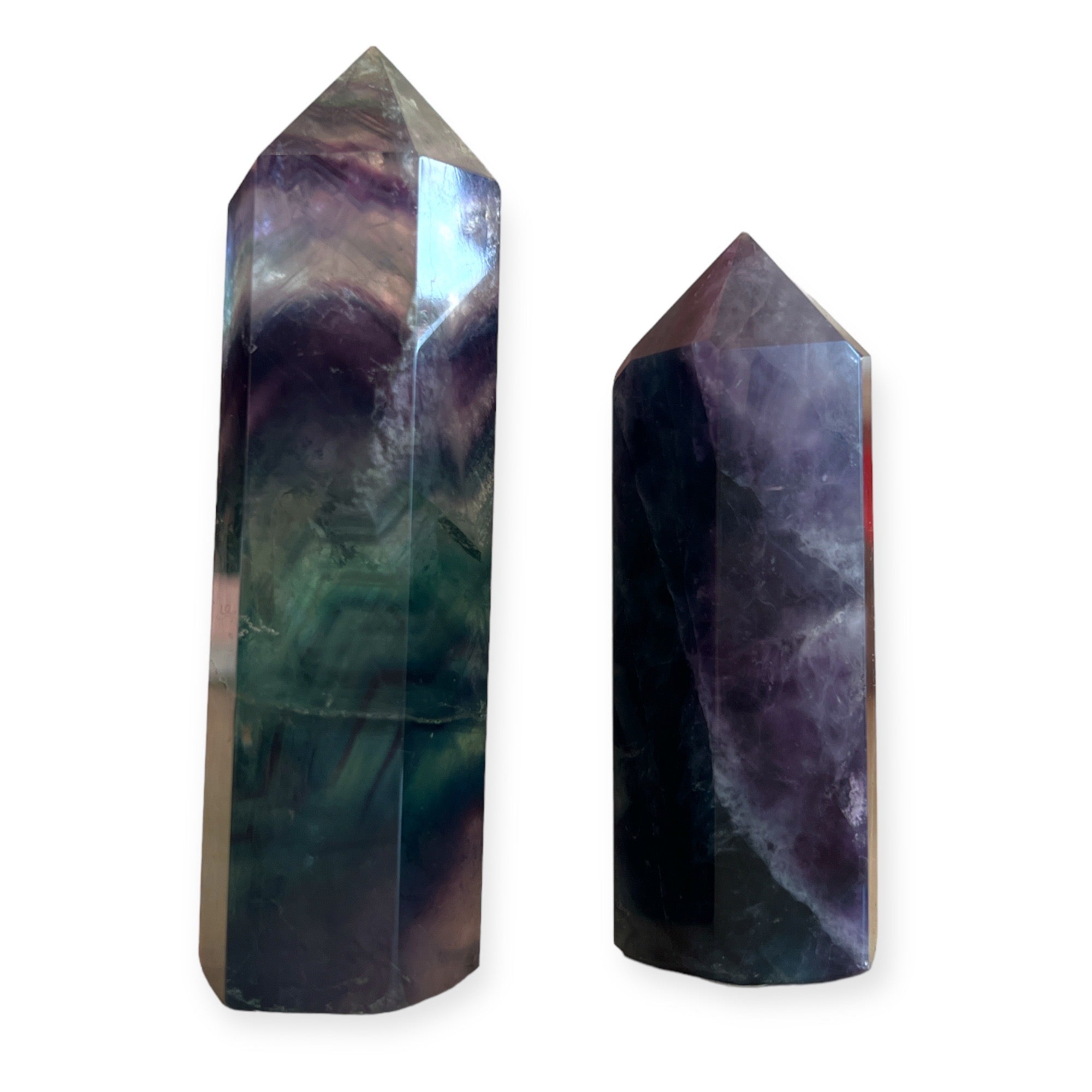 Polished Rainbow Fluorite Crystal Tower - Confía Collective