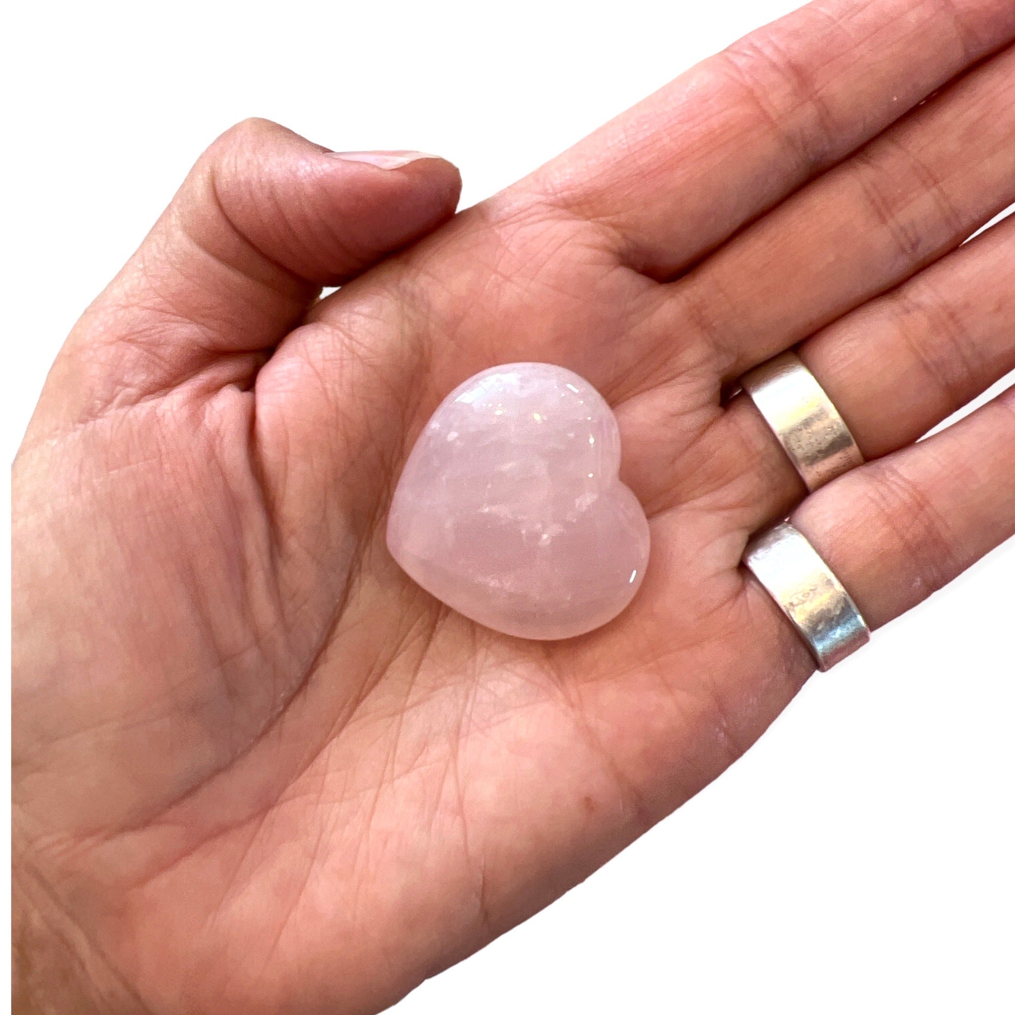 Polished Rose Quartz Crystal Heart - Confía Collective