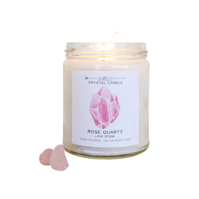 Rose Quartz Crystal Candle