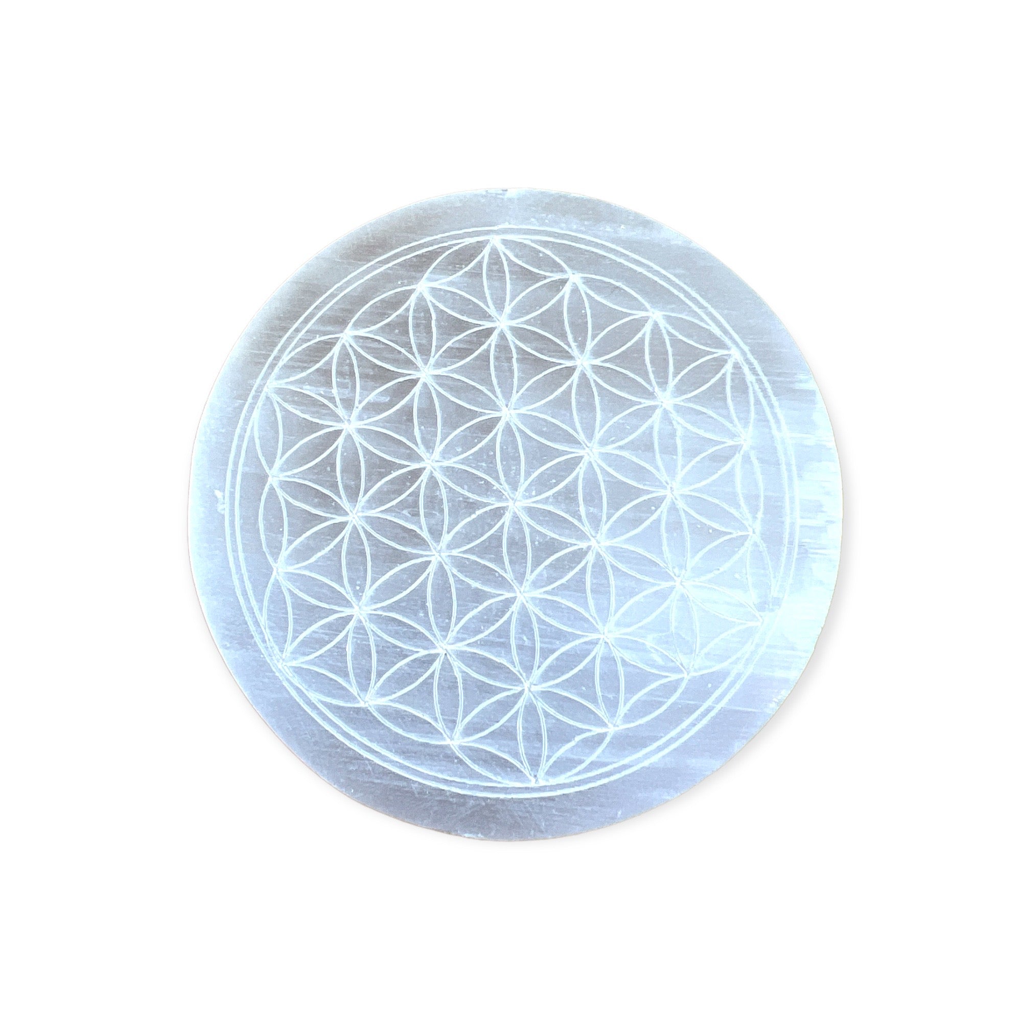 Round Selenite Charge Plate - Confía Collective