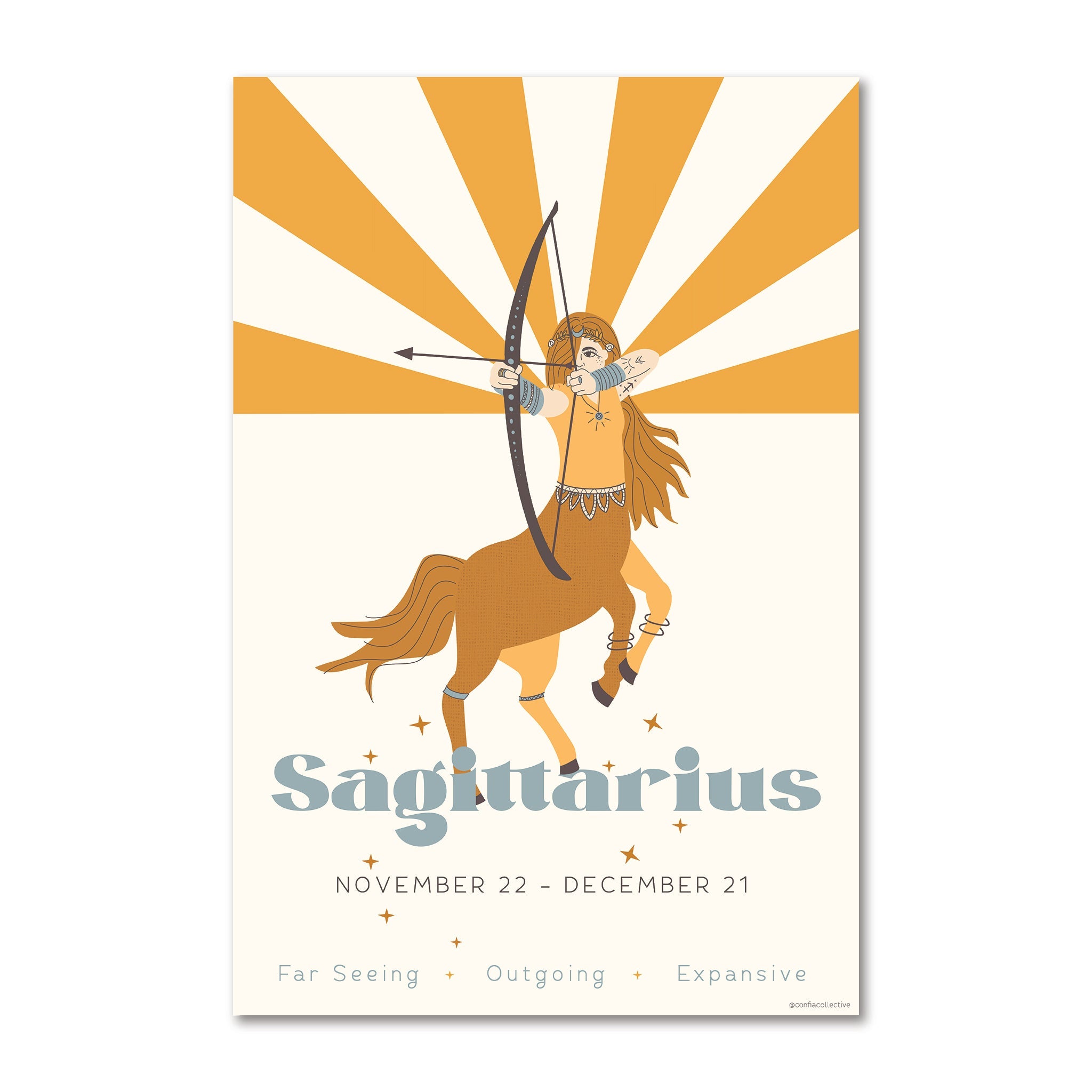 Sagittarius Zodiac Poster - Confía Collective
