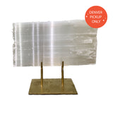 Large Selenite Slab on Gold Stand