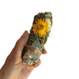 Smudging Sage Wand with Fluorite Crystal - Confía Collective