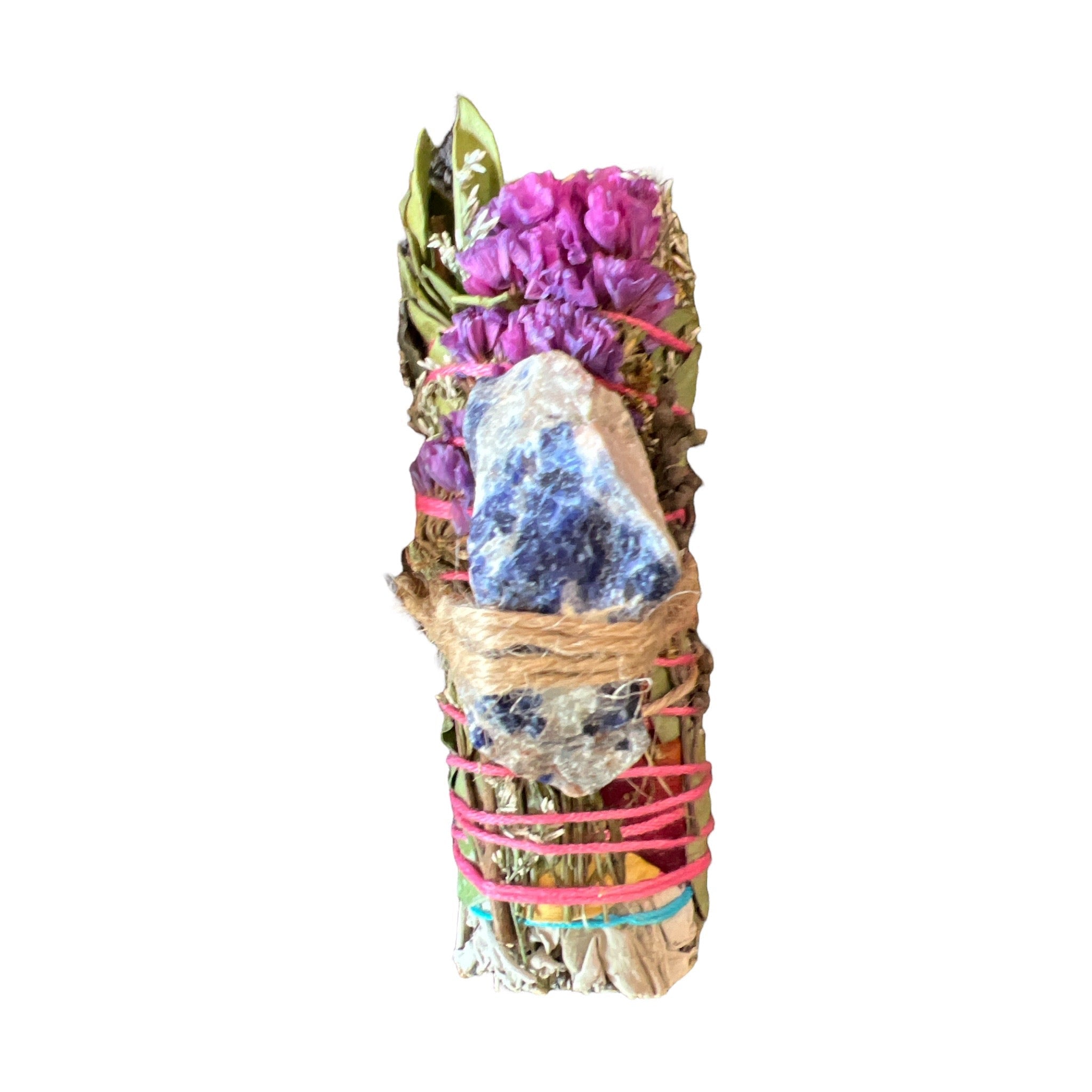 Smudging Sage Wand with Sodalite - Confía Collective