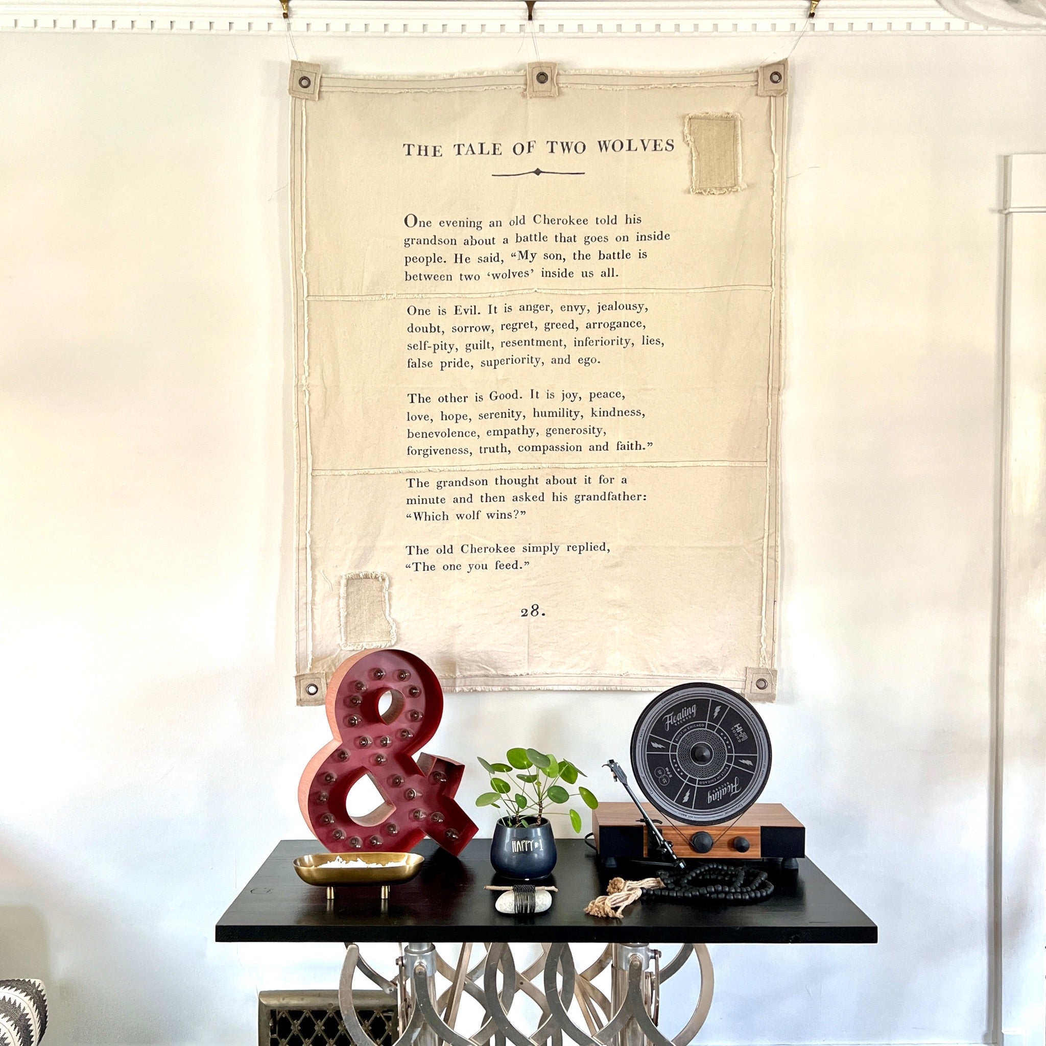 Tale of Two Wolves Wall Art Tarp - Confía Collective