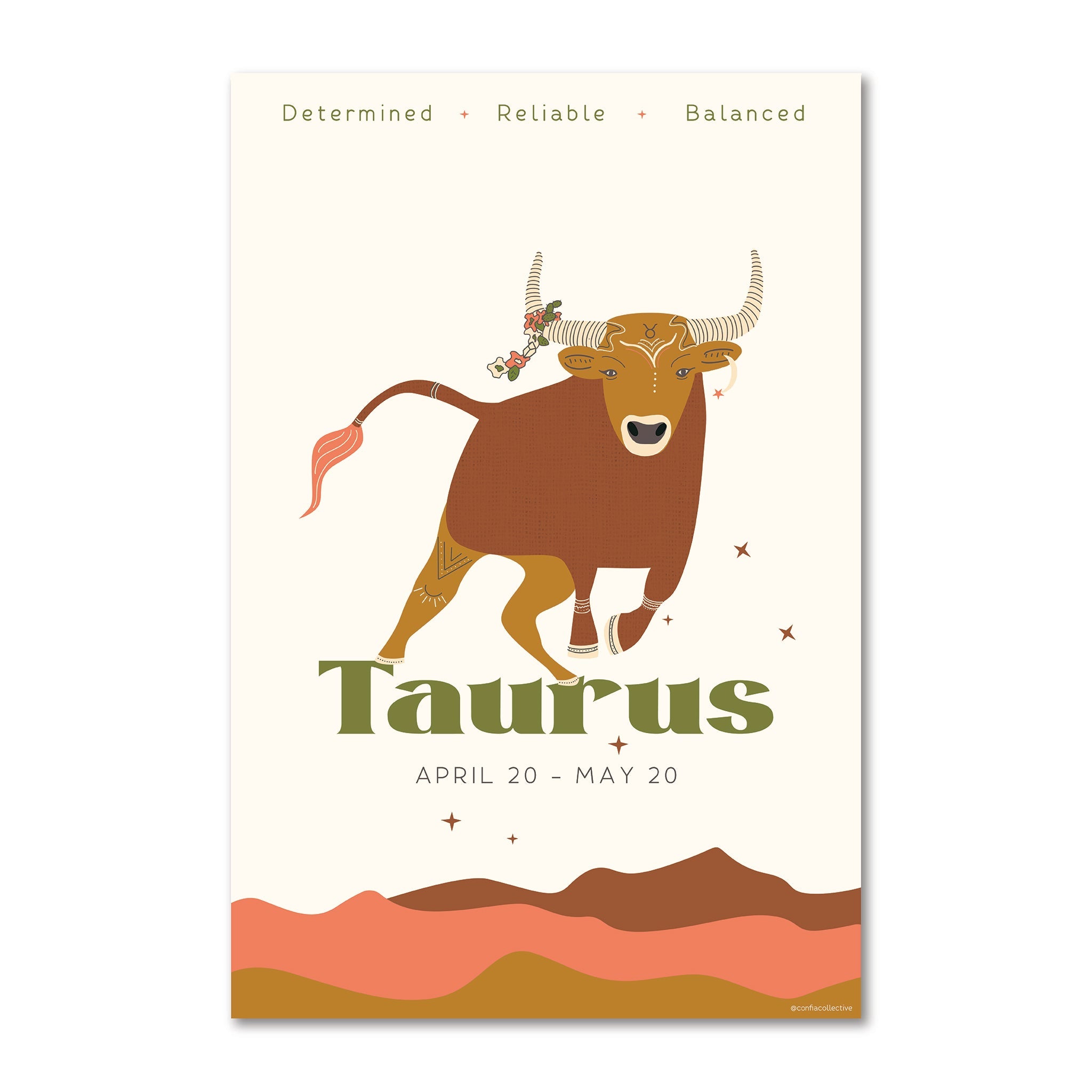 Taurus Zodiac Poster - Confía Collective