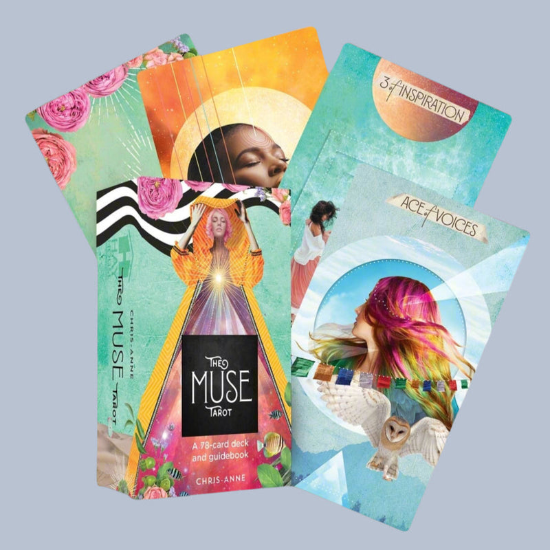 Expect magic, exploration, and inspiration with The Muse Tarot Deck & Guidebook.  Infused with a wildly eclectic spirit, The Muse Tarot will illuminate your path towards inspiration and magic with its bright symbolism and powerful Muse energy. 